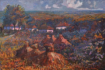 "Rural Landscape with sheaves", 1960th