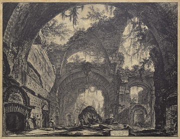 "The ruins of a gallery of sculptures at the villa of Adrian in Tivoli" from the series "The Landscapes of Rome", 1770