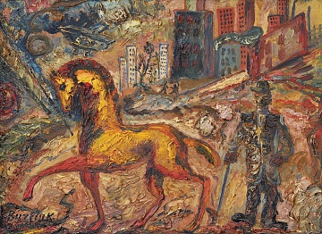 Surrealistic composition "Golden Horse", 1940s