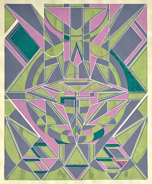 "Pink and green abstract", 1990