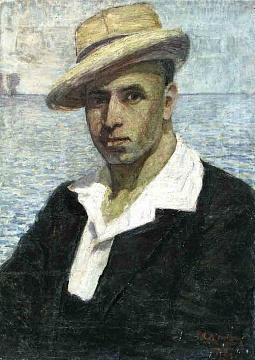 "Portrait of a man in a hat", 1918