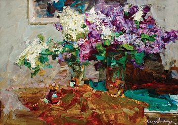 "Still life with lilacs", 1980s