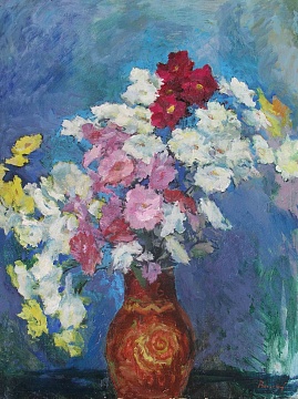 "Flowers on Blue", 1960s