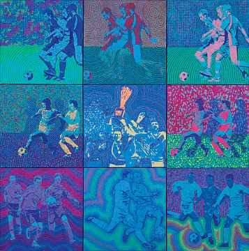 Polyptych "Footballers" (9 papers), 2004