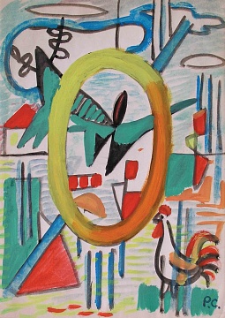 “Abstraction with a rooster”, 1975