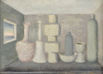 "Still Life with White Ceramics", 1980s