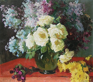 "Still life with roses", 1951