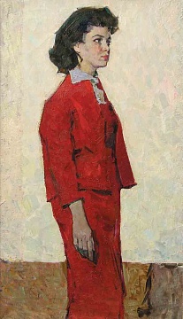 "Portrait of a woman in a red suit", 1950-60s