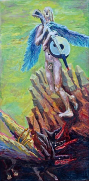 "Orpheus flying over the kingdom of shadows", 1990