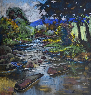 "Landscape with a river", 1948