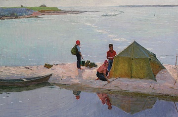 "Near the hut", 1950s