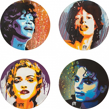 Collection of 4 works "Whitney Houston, Mick Jagger, Madonna, Michael Jackson", 2012