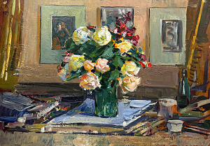  — "Roses in a glass jar", 1950