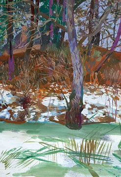 "Landscape with a tree", 1980s