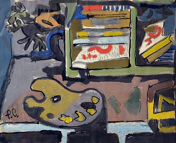 "Corner of studio with palette", 1968