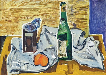 "Still life with a bottle", 1970th