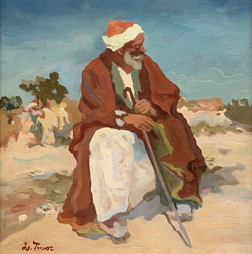 "Bedouin in the desert", 1920-1930s
