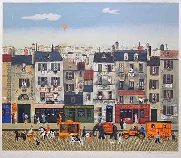 "Circus. French street scene", 1970s