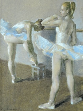 "Ballerinas before the performance", 1983