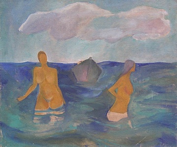 "Bathers and the ship", 1973