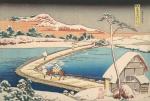  — "View of the Boat Bridge in Sano, in the province of Kozuka" from the series "Rare species of the famous Japanese bridges", ХІХ century.