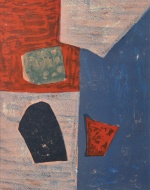  — "Composition: pink, red and blue", 1958