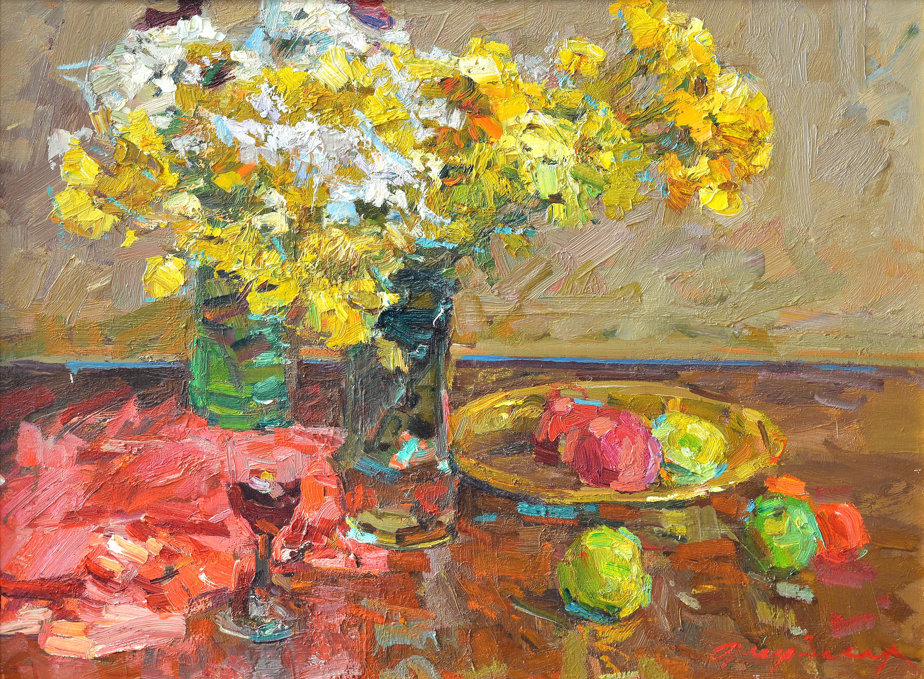 "Chrysanthemums and Fruits", 1980th