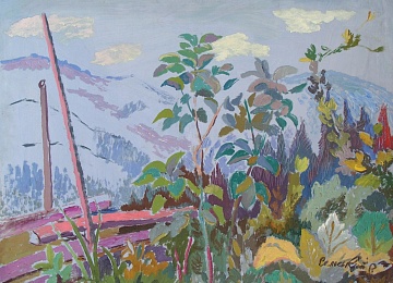 "Landscape with a green branch", 1950s