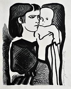 "Woman with child", 1976