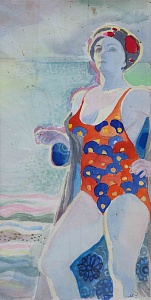 Автопортрет на пляже, 1980-е