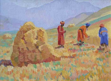 "Collecting wheat. Heat", 1942