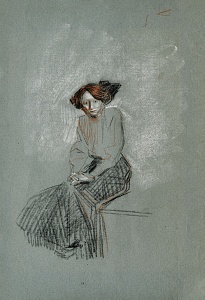 "Portrait of sitting woman", about 1910