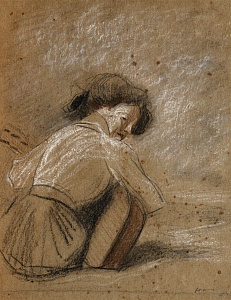 "A woman playing a guitar", about 1910-1920