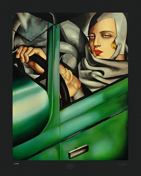 "Self-Portrait in Green Bugatti", 1925 (stamp 1991)