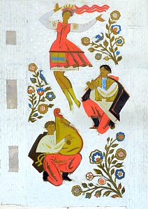 Двухсторонний эскиз к мозаике «Украинская песня» на ул.Б. Хмельницкого, 26, 1960-е