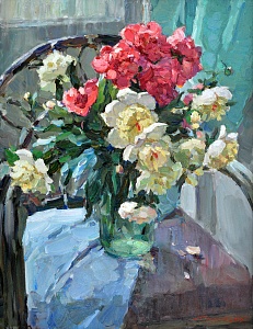 «На веранде (пионы)», 2019