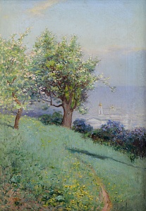 "Spring in Kyiv. View of Podil from Castle Hill", 1911