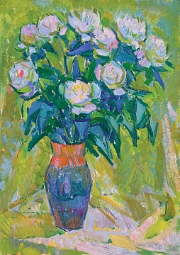 "White flowers on a green background", 1987