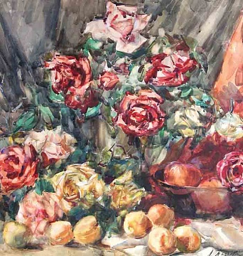 "Roses and fruits", 1930-1940s