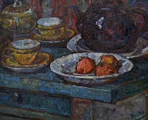 "Still life with a kettle", 1940s