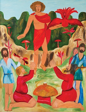 "Prometheus brings red rooster to the delegation of Russian men", from the series "The History of the Russian State", 1990