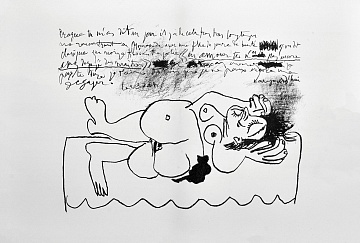 "Lying naked with a cat", 1964