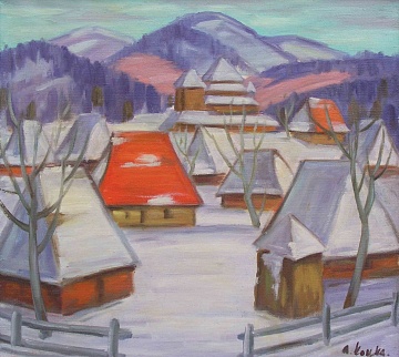 “Hutsul village in winter”, 1970s