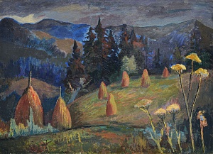 "Stacks in the Carpathians. Dzembronya", 1958
