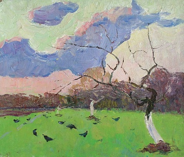 "Crows in the meadow", 1970s