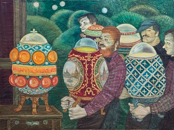"People are carrying eggs" from the series "Golden Eggs", 2009