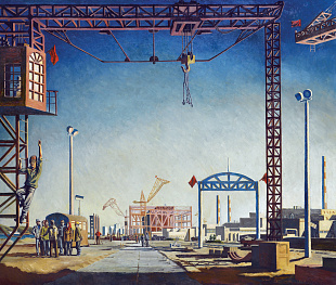 "Komsomolsk on the Dnieper under construction", 1979