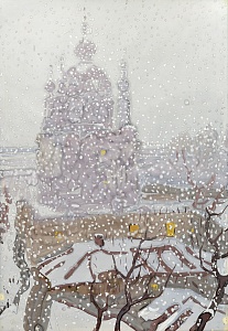 "St. Andrew's Church in winter", 1980s