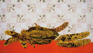 Бананы на оранжевом столе, 2008