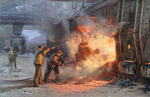 "В Мартене. Заправочная машина", 1952